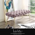 Posh Living Posh Living NBH130-02BH-UE Dia Velvet Bench; Lilac & Gold - 48.4 x 20.9 x 20.5 in. NBH130-02BH-UE